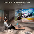 4K Smart WiFi Home Projector - 850 ANSI Lumens, Dolby Audio, Auto Focus & Netflix Licensed