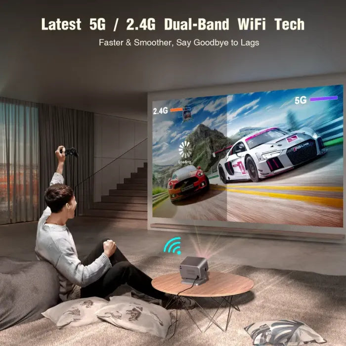 4K Smart WiFi Home Projector - 850 ANSI Lumens, Dolby Audio, Auto Focus & Netflix Licensed